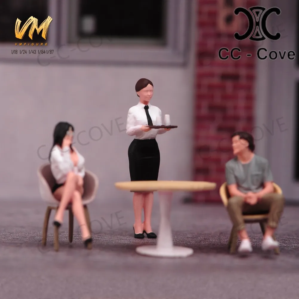 Painted Miniatures 1/18 1/24 1/43 1/64 1/87 Young Flight Attendants Serving Passengers Figure Model Toys Gift View Decoration