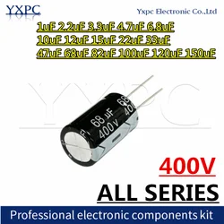 Condensador electrolítico de aluminio de 400V, 1uF, 2,2 uF, 3,3 uF, 4,7 uF, 6,8 uF, 10uF, 12uF, 15uF, 22uF, 33uF, 47uF, 68uF, 82uF, 100uF, 120uF, 150uF