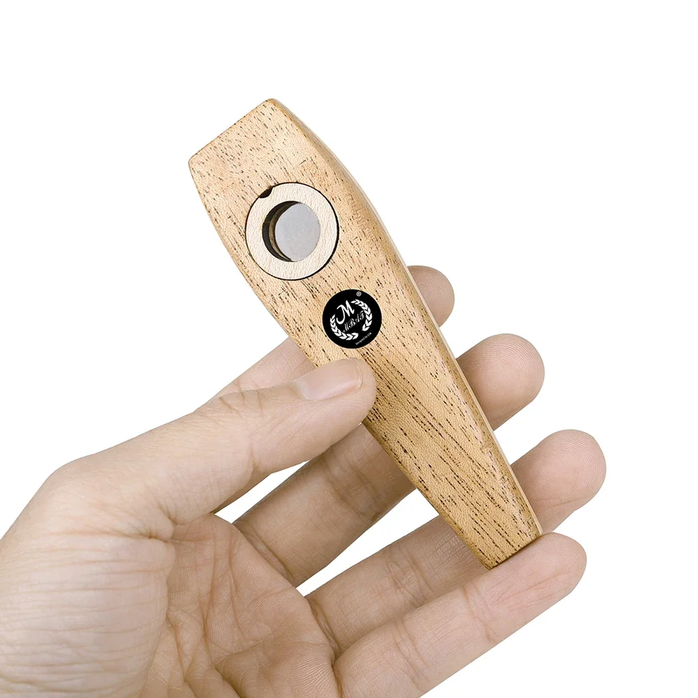 Wooden Kazoo Whistle Portable Woodwind Kazoo Beginner Gifts Musical Instrument for Party Flute Harmonica Guitar Companion