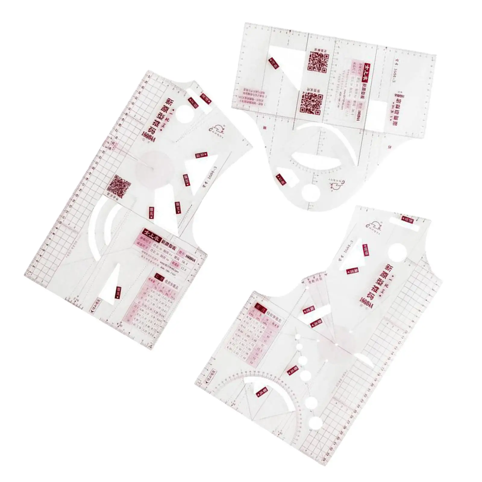 Sewing Ruler Set Transparent Multifunctional Plastic Tailoring Measuring Tool for Garment Craft and DIY Fabric Projects