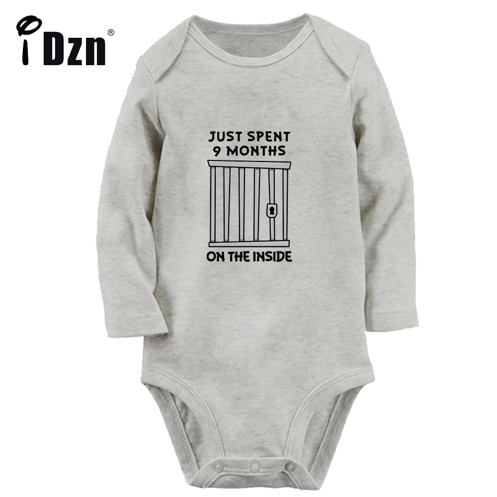 

Little Bean Just Spent 9 Months On The Inside Printed Jumpsuit Cute Baby Boys Rompers Baby Girls Bodysuit Long Sleeve Clothes