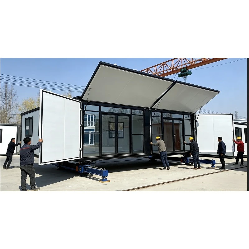 20ft Container House Double Wing Foldable Prefab Tiny Home Affordable Port Cabin 1 Bedroom with Kitchen Bathroom Budget Friendly