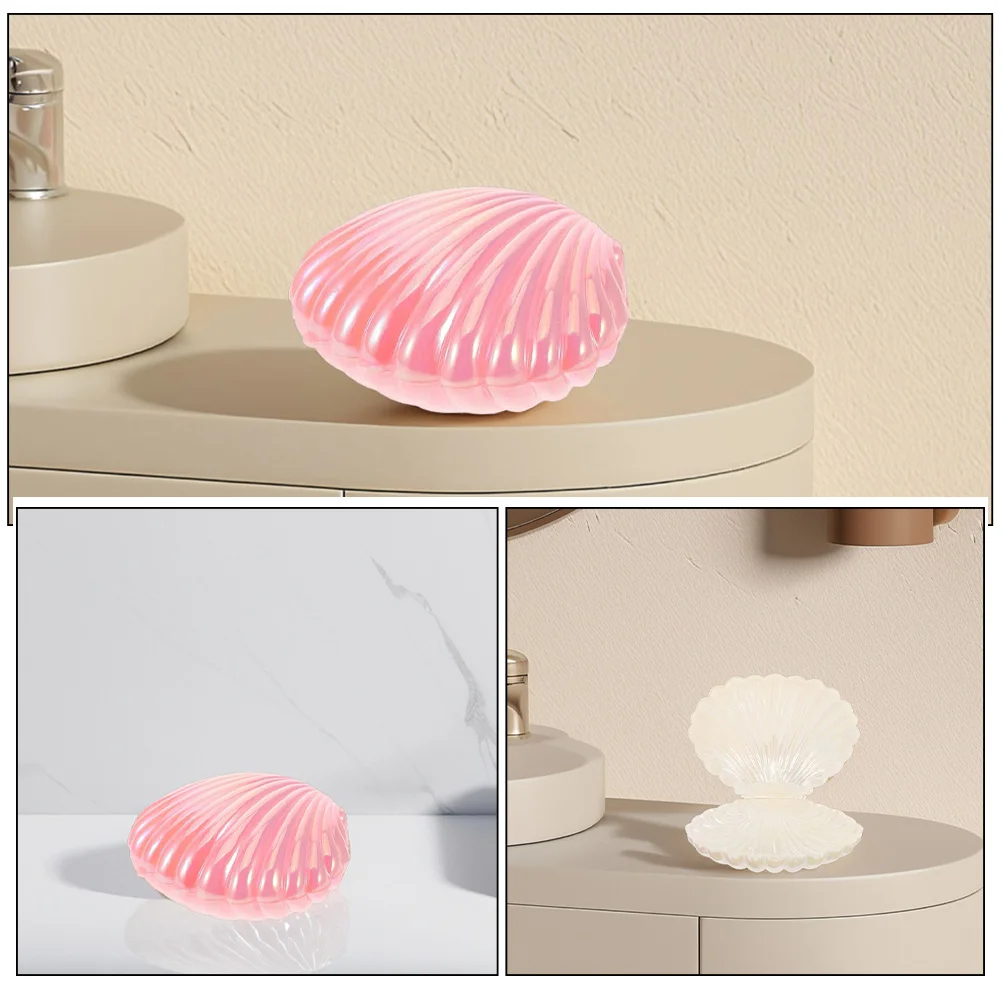 2 pezzi di luce notturna a conchiglia lampada a conchiglia a led per la decorazione della scrivania della camera da letto luce da tavolo touch dimmerabile stanza dei bambini a tema spiaggia costiera