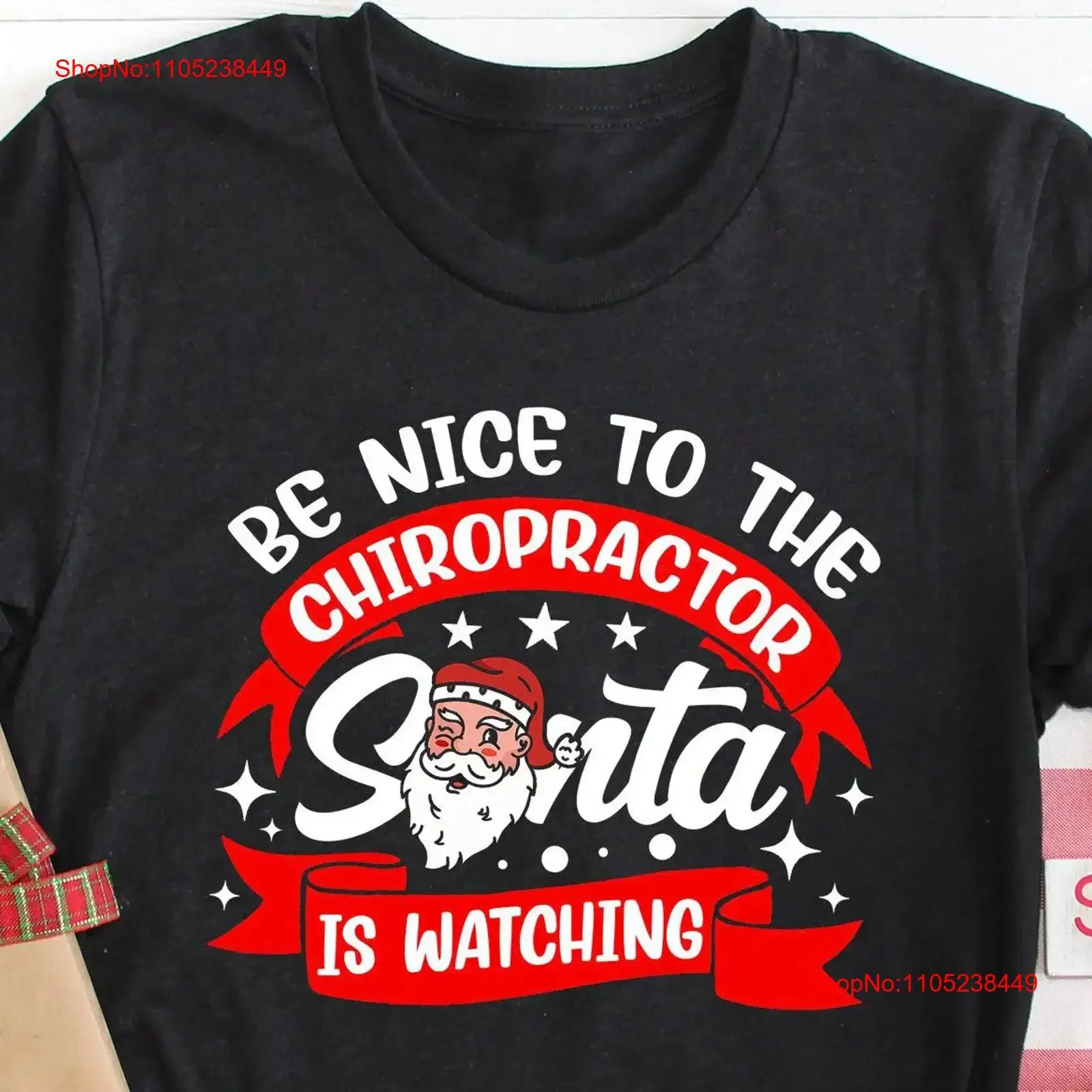 Christmas Xmas Santa Chiropractor Practitioner T Shirt Chiropractic Spine Spinal Cord Body Orthopedic Doctor Healthcare fashion