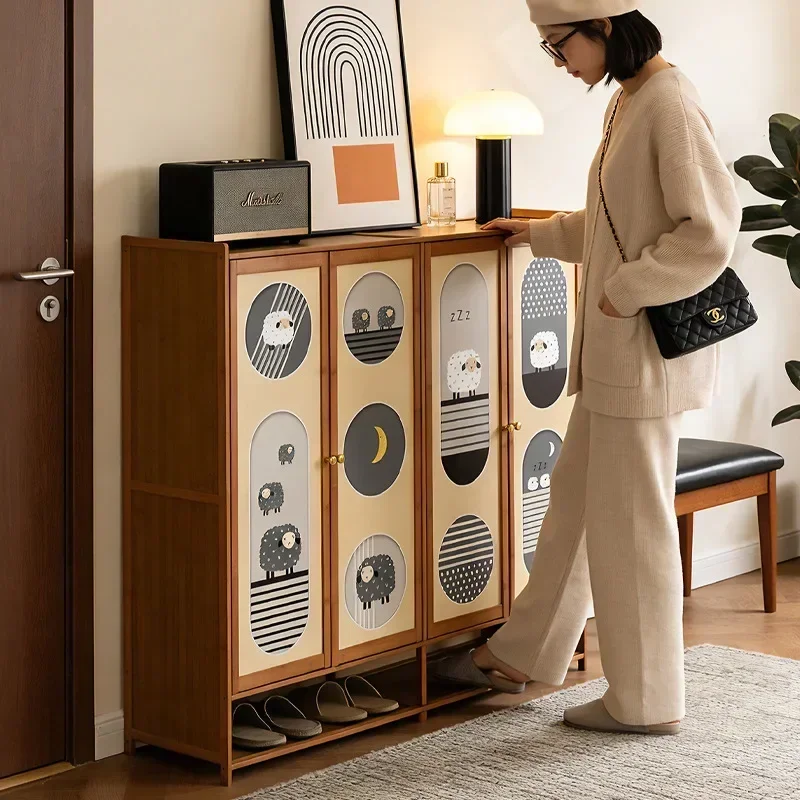 Solid wood shoe cabinet household entrance entrance entrance cabinet shoe rack indoor multi-layer storage shoes