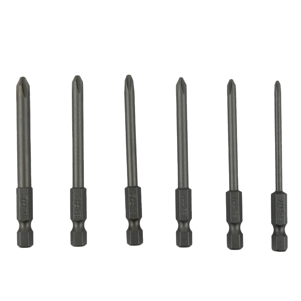 

6Pcs/Set 75mm Long 1/4'' Shank Screwdriver Bits Set Steel Magnetic Hex Cross Head Screw Driver Screwdriver Bit Hand Tools