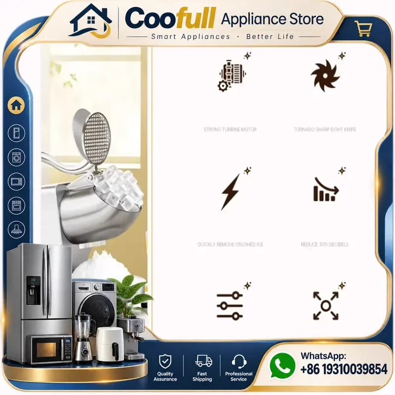 Electric Ice Shaver Machine Stainless Steel Professional Snow Cone Slush Crusher For Home Use Commercial Kitchen