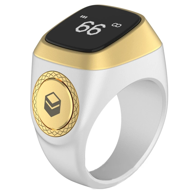 M2EC iQibla Zikr 1 Lite Smart Counter for Muslims 18mm, Wearable Ring Digital Tasbeeh Prayer Time Reminder with Vibration