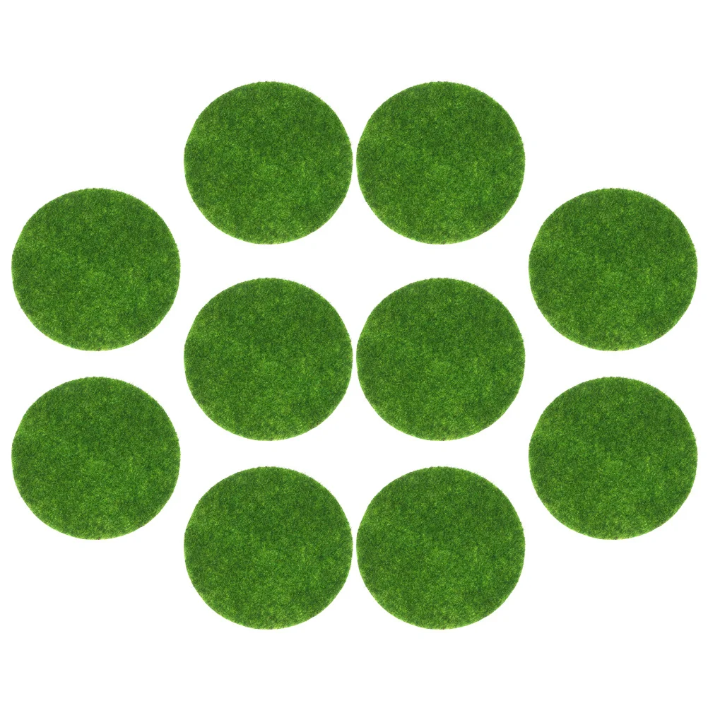 

10pcs Realistic Faux Moss Mat Artificial Grass Decoration For Desktop Bookshelf Diy Crafts Wedding Table Runner Outdoor Table