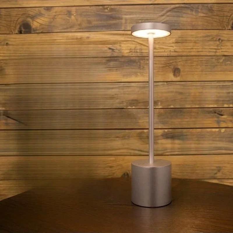 

Minimally Designed LED Rechargeable Touch Metal Desk Lamp with Three Color Options for Bedside Creative Atmosphere Lighting