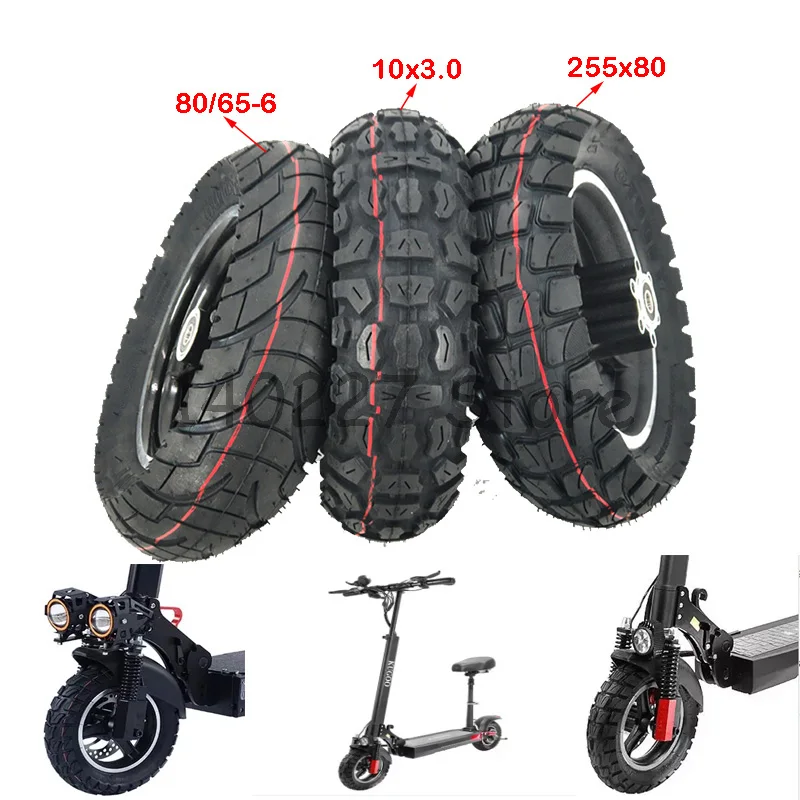 10 Inch Wheels for Kugoo M4 Pro Folding Electric Scooter 10x3 Inch Off-road Inner Outer Tire with Alloy Rims 255x80 Tyre 80/65-6