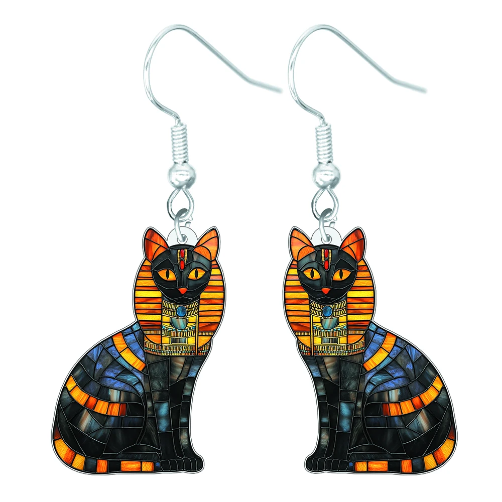 مجموعة أقراط قطة كلاسيكية رائعة مجوهرات هدايا على شكل حيوانات ملونة للنساء والفتيات