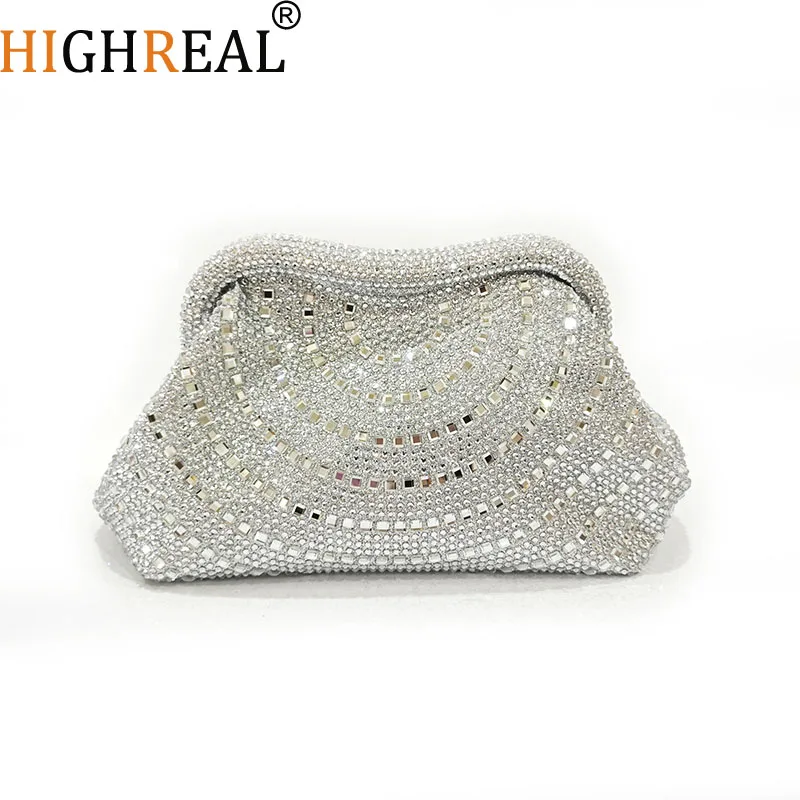 

Luxury Bling Shiny Color Diamonds Women Evening Clutch Purse High-end Wedding Party Banquet Handbag Glitter Crossbody Bag