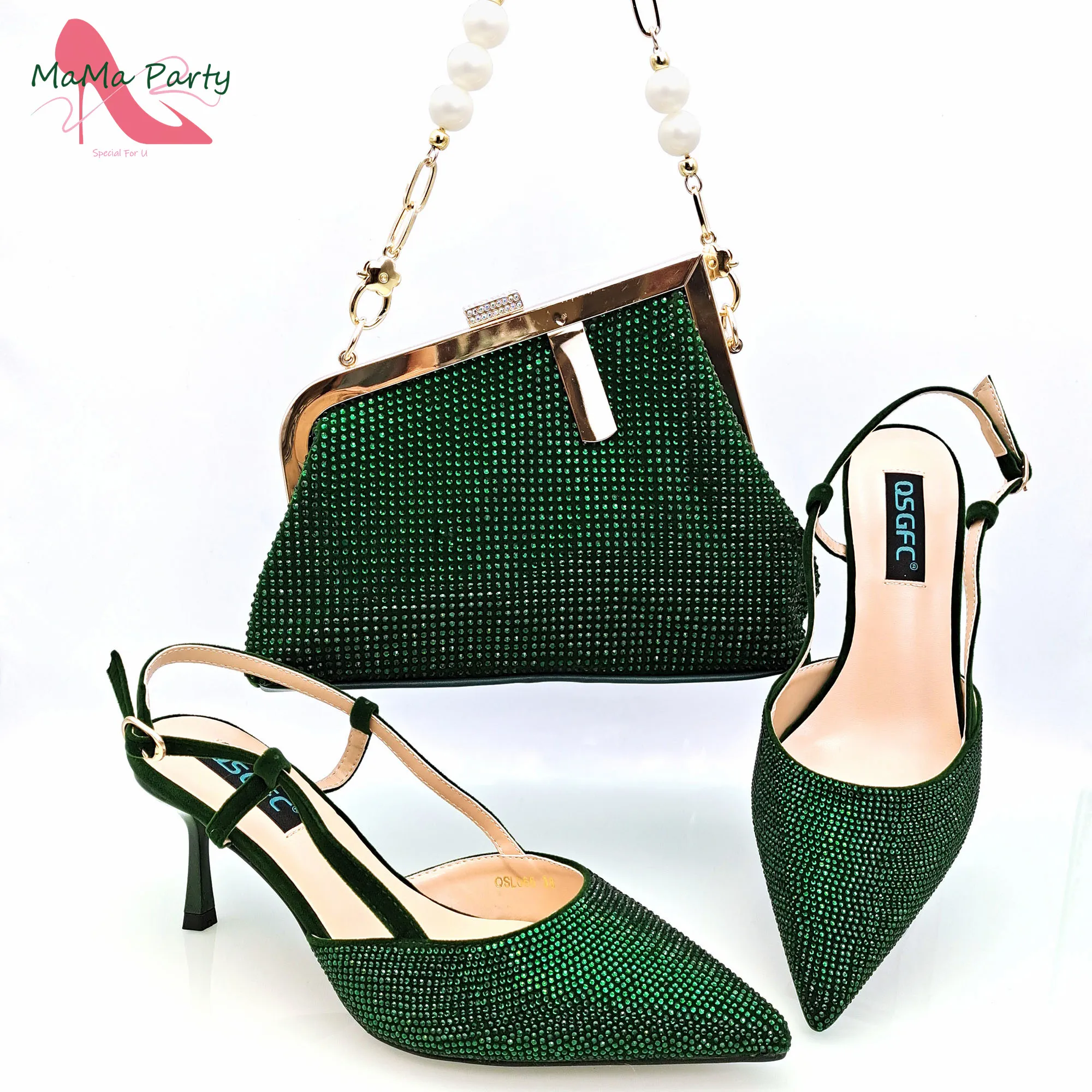 Summer New Arrivals Nigerian Design Women Matching Shoes and Bag Set in Royal Blue Color High Quality Pumps for Garden Party