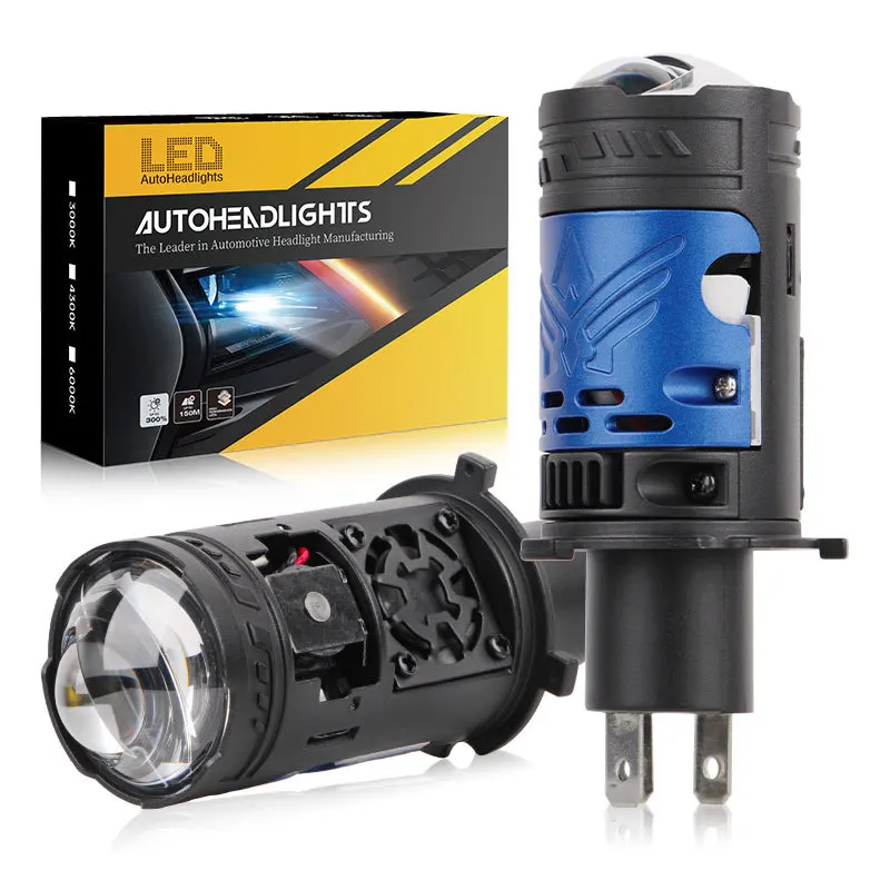 

Светодиодные фонари Автомобильные аксессуары H4 Двусторонние фары 100 Вт Универсальный дальний ближний свет Соленоид Регулируемый лазерный проектор Обновление