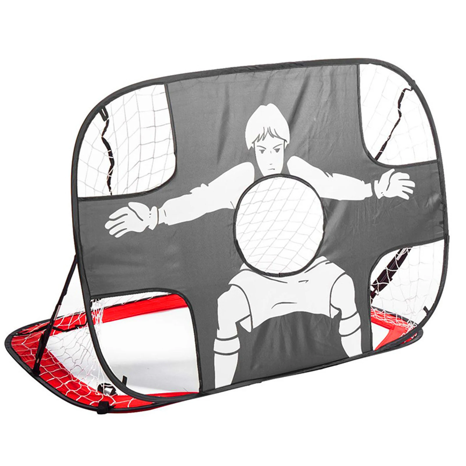 2 in 1 Pop Up Kids Soccer Goal Foldable Portable Soccer Goal Net with Aim Target for Home School Outdoor Activities