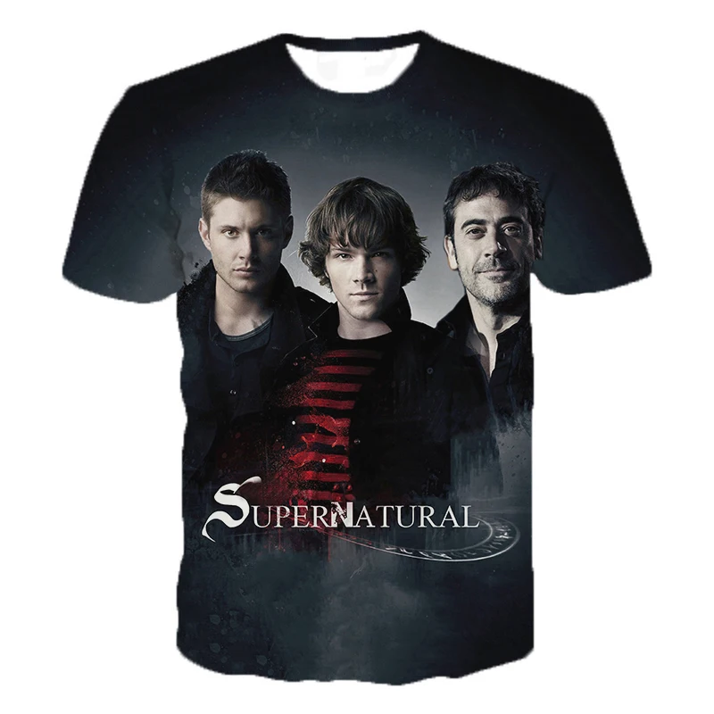 TV Series Supernatural 3D Print T-shirt Streetwear Men Women Casual Fashion O-Neck Short Sleeve T Shirt Male Tees Tops Clothing