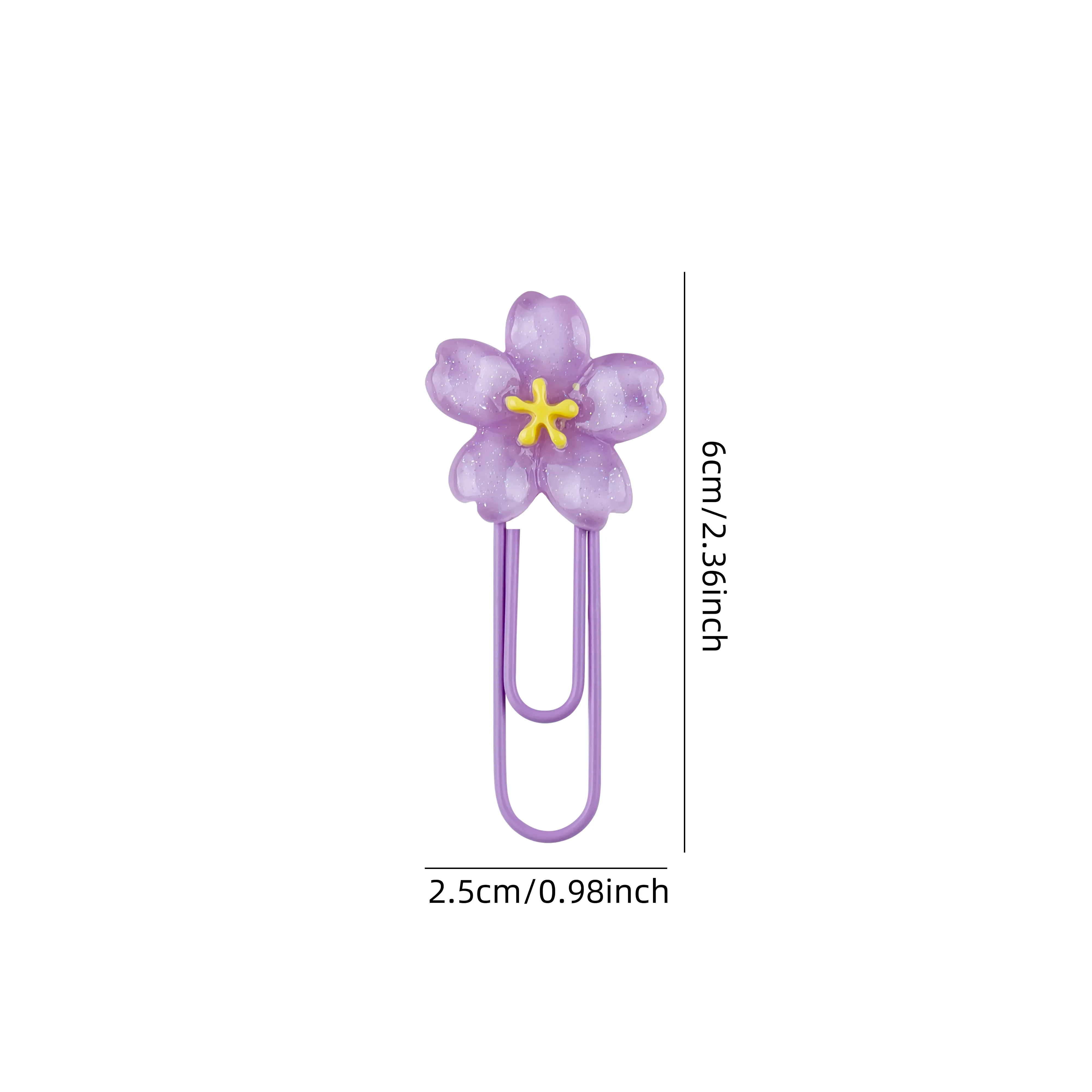 6/12PCS Flower Paper Clips Cute Office Stationery For Document Marking Bookmark Holders Desk Organization Office School Supplies view 6