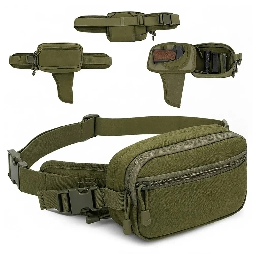 Verdeckte Hüfttasche mit Pistolenfach, taktische Gürteltasche für Herren, Diebstahlschutz, versteckte Waffentasche, 1000D-Nylon, EDC-Hüfttasche. – Detail 13