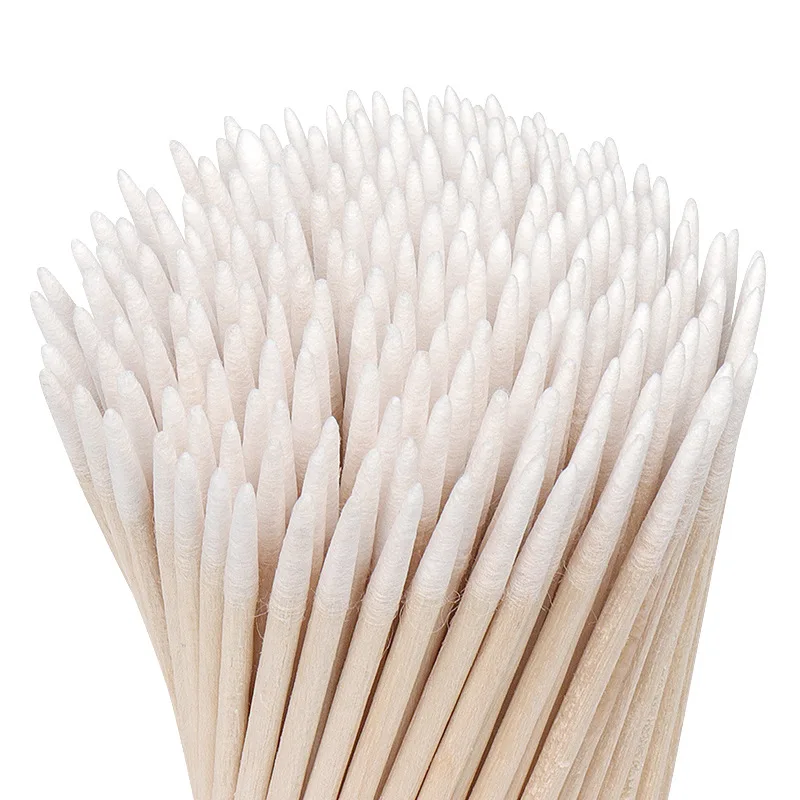 100pcs Disposable Cotton buds eyelash extension micro brush Ear cleaning Sticks Cosmetic applicator wood cotton swab Makeup Tool