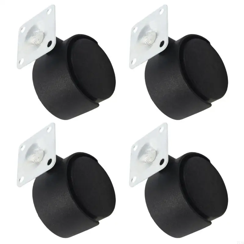 77JA 4pcs Ruedas montaje universal 360 grados para pisos madera dura y baldosas