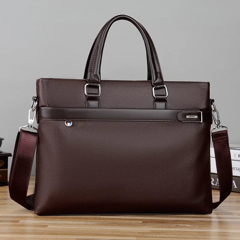 2023 New Men's Handbag Business Briefcase Shoulder Crossbody Bag Saco De Computador De Couro Macio Moda Casual Men's Bag Wear