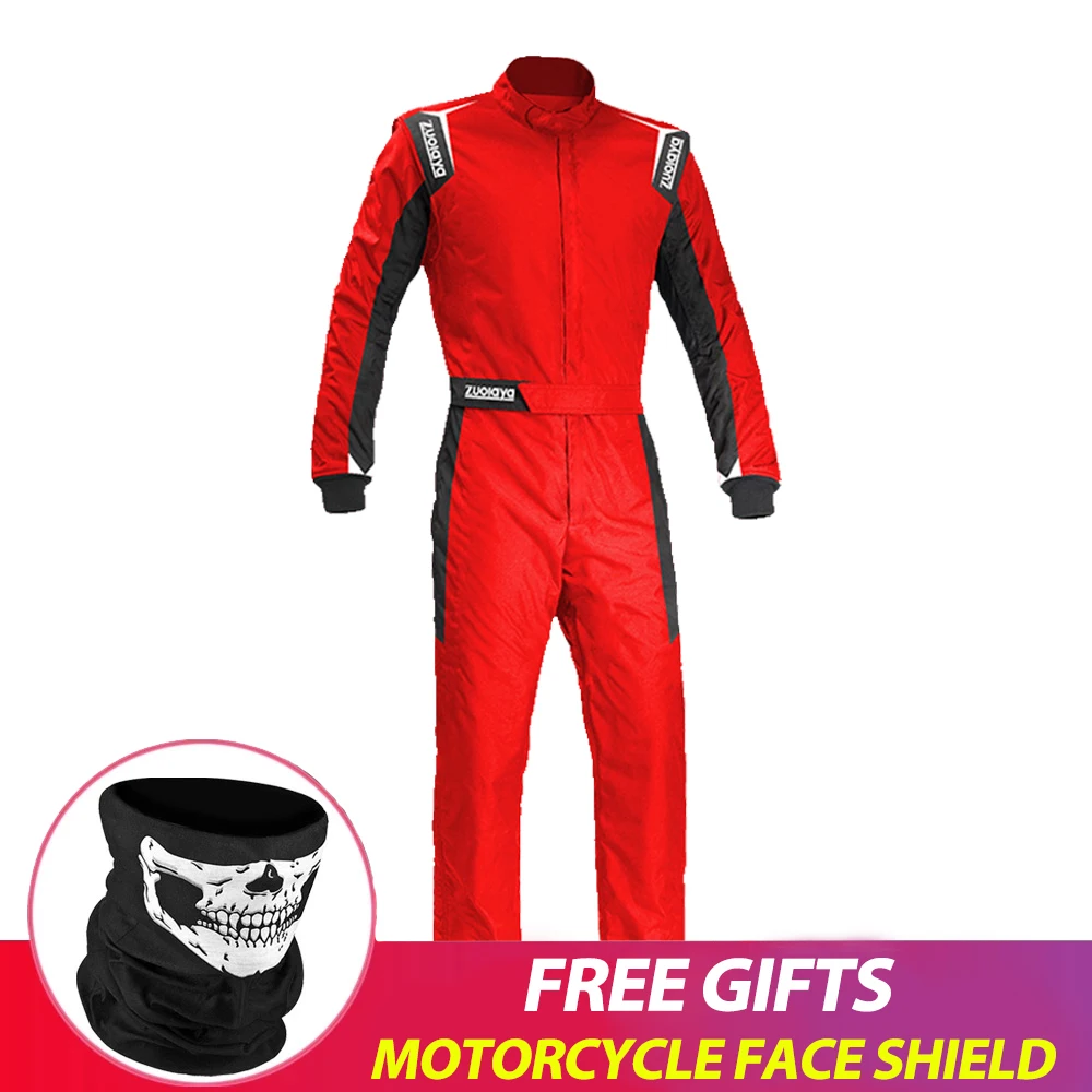 

Red Motorcycle Onesie Waterproof Racing Onesie Wear Resistant Motorcycle Jacket Breathable Onesies Quick Dry Go-kart Suits S-4XL