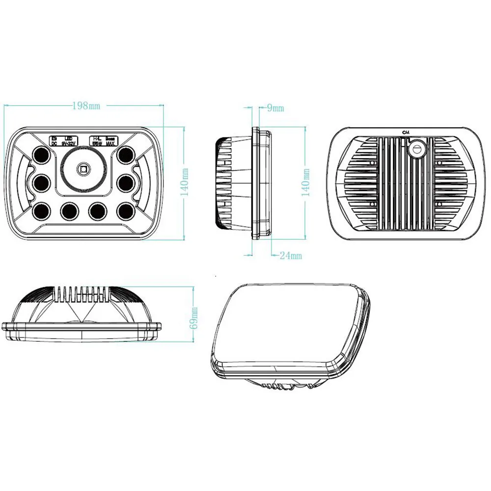 7x6 LED Headlight 55W Spot Beam Headlamp Work light LANTSUN LED6455