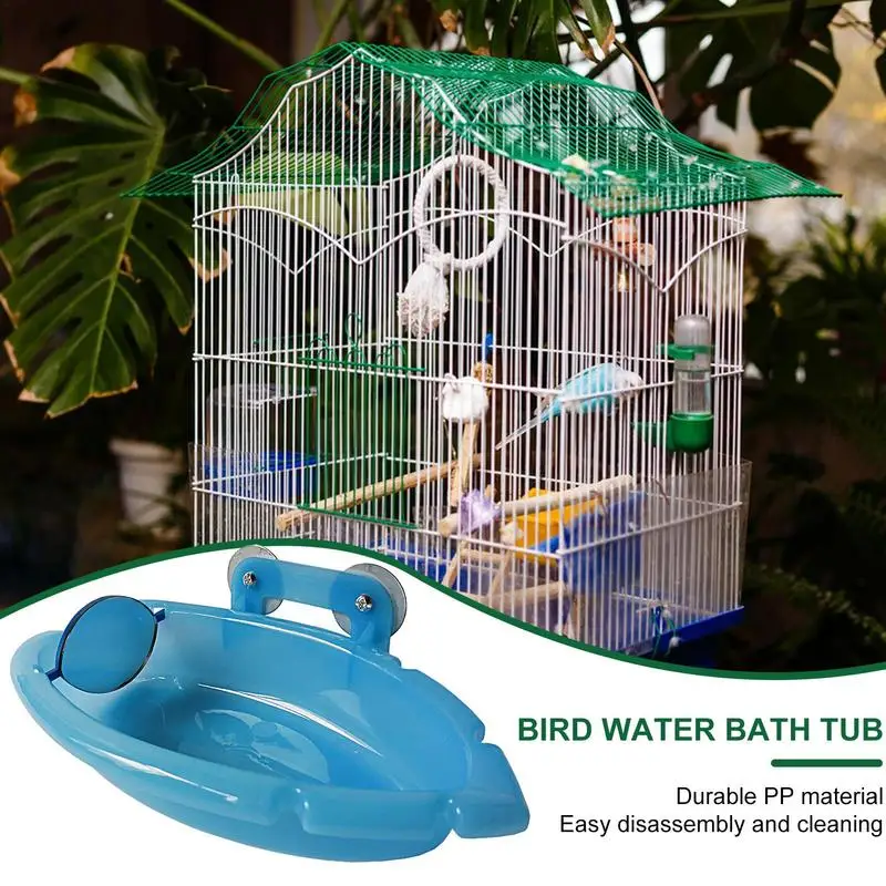 Bird Bath Tray Safe Space Saving Harmless Birdbath Bowl Bird Tub Pet Bath Pool Healthy Bird Bathtub For Canaries Small Birds