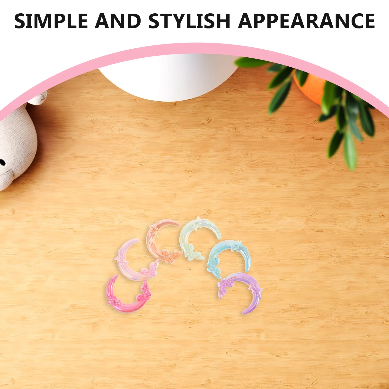 

20Pcs Acrylic Star Moon Butterfly Beads Gradient Color Charming DIY Phone Strap Keychain Moon Beads Beaded Phone Charm