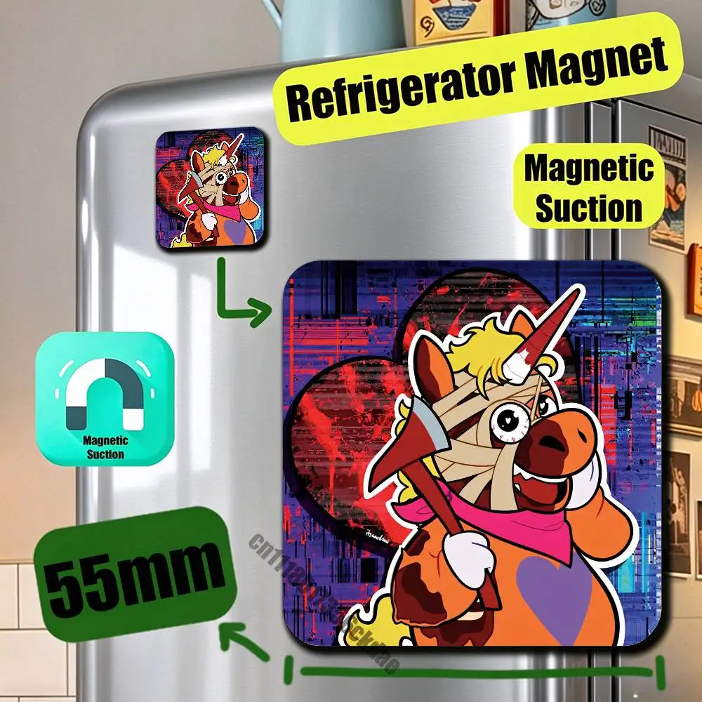 For Buddy The Unicorn Fridge Magnetic Metal Icebox Cabinet Custom Refrigerator Magnets Decoration Gift