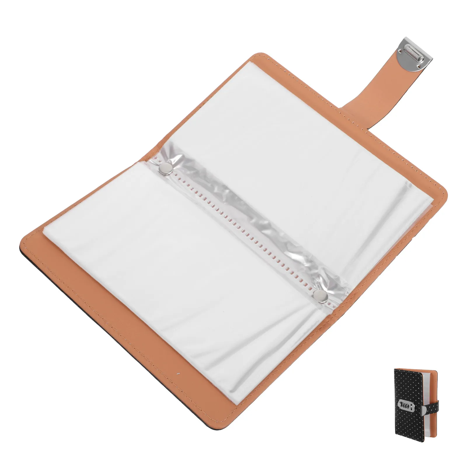 Rhinestone PU Password Lock Money Saving Wallet Secure Cash Book Clear Pockets Family Budget Planning Waterproof Cash Organizer
