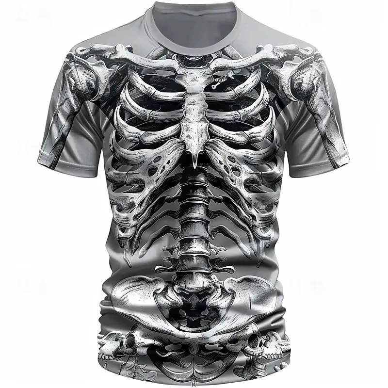 

Newest Men Clothing 3D Printed Skull Halloween Party Wear Men T-Shirt Tops Men Casual Hip Hop T-shirt Men Oversized Short Sleeve