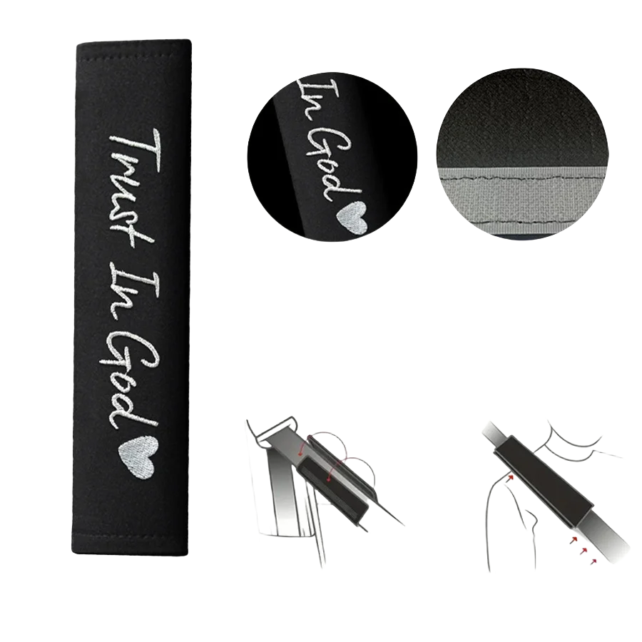 قطعتان من واقي كتف حروف السيارة ناعم ومريح، مناسب لأحزمة الأمان وحقائب السفر وحقائب الظهر والداخلية للسيارة