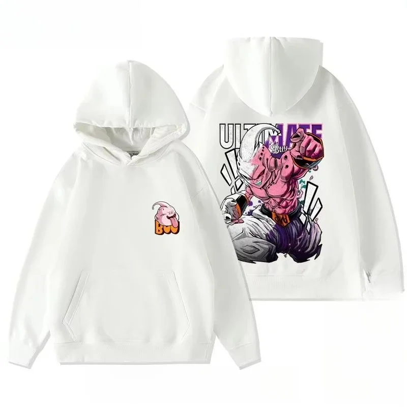 Dragon Ball 2025 Nueva sudadera con capucha de Manga rosa fuerte Personaje Majin Boo con texto definitivo Waken Marca Jersey Ropa de descanso informal