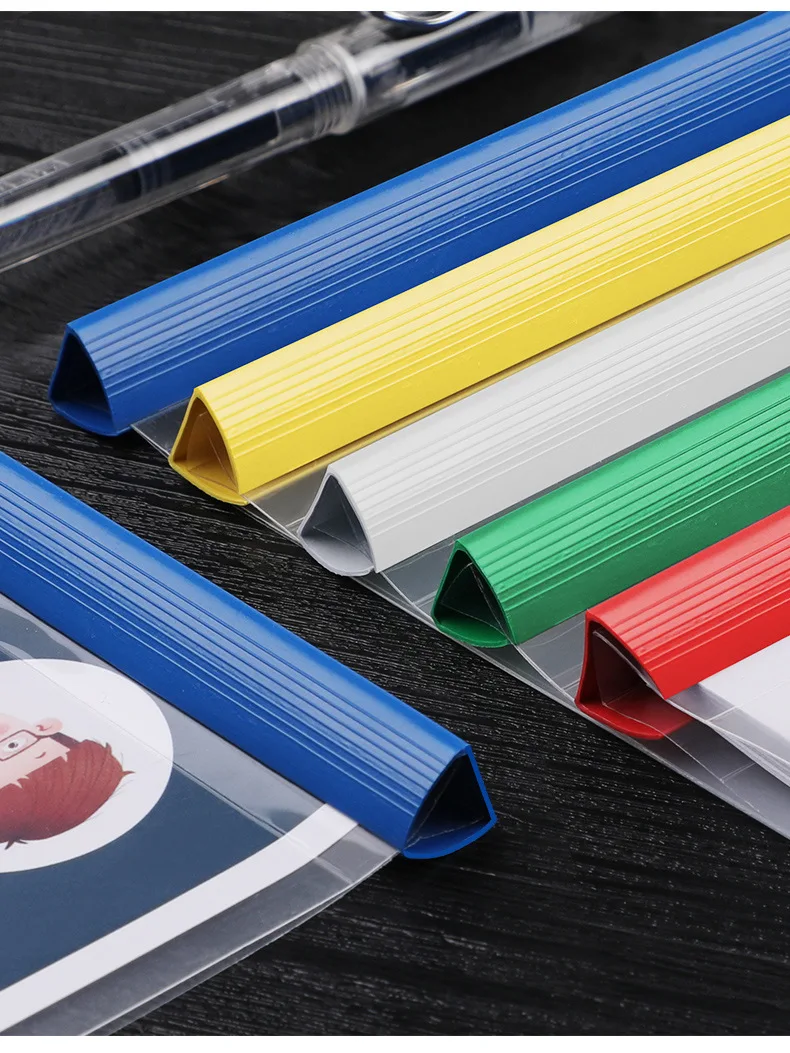 

25pcs Plastic A4 File Folders Transparent Report Covers Sliding Bar Document Wallets For School Office Home Use Clear