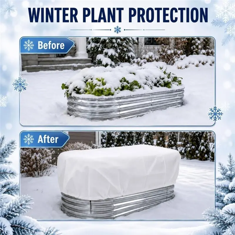 WCS-For Cold Weather Plant Protection 3 Pcs Raised Garden Bed Winter Frost Cover With Aluminum Foil Liner