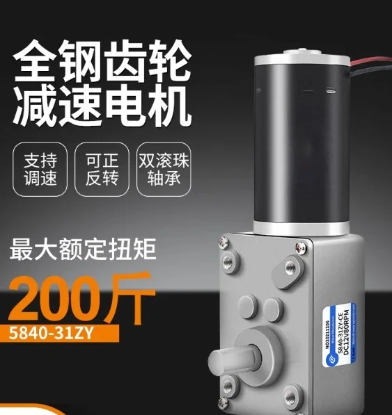 

The new Yongtai 5840 turbo-worm micro DC deceleration motor self-locking speed regulation slow 31ZY motor 12V24V.