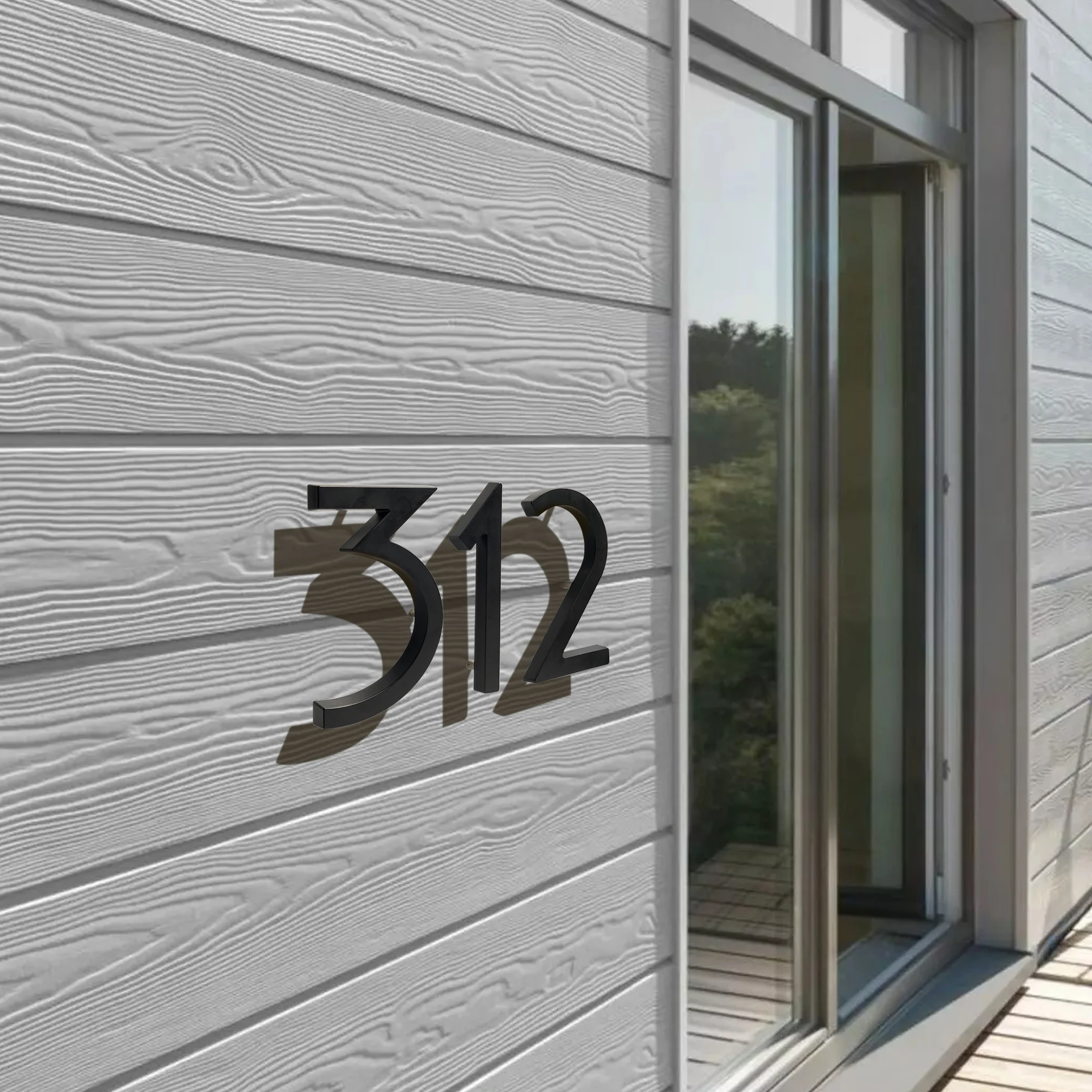 1pc Black 152mm Floating House Number Outdoor 6 inch ABS Plastic Apartment Door Numbers Mailbox Address Sign #0-9 With Screws