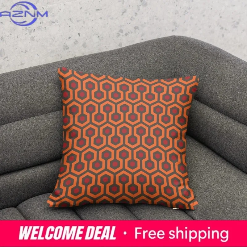 New Style Sofa Pillowcase Cushion Cover Funny Lattice Print Two Direction Short Plush Body Pillow Case Bedroom Home Decor 45x45
