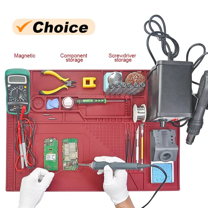 TE-702  Heat-Resistant Silicon Mat for Mobile Phone Tablet Repair Desk Platform Welding Station Soldering Working Pad 380*550mm