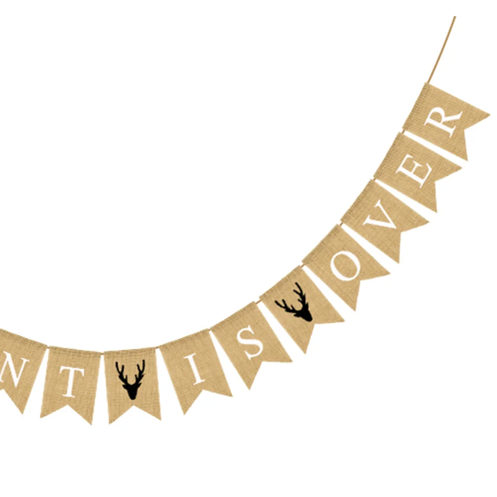 

Swallowtail Linen Banner Hunting Theme Deer Print Garland Bunting Party Decoration Hunting Banner Garland