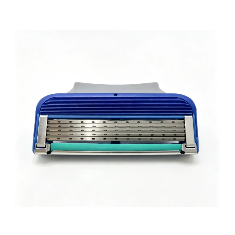 Blue 5 Layer Razor Refill Cartridge Single Pack 6CR13 Stainless Steel Men Shaver Blade With Lubricating Strip Compatible With Ma