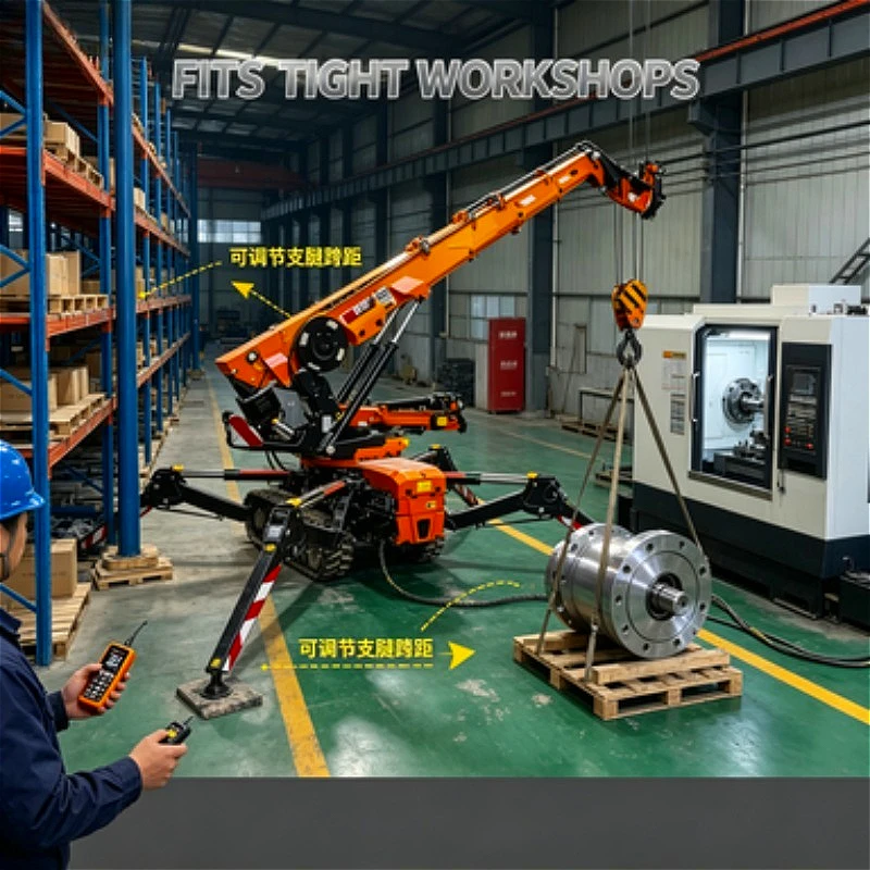 Mobile Mini Spider Crane Crawler Based Lifting Solution for Confined Construction and Maintenance Projects 3T To 12T