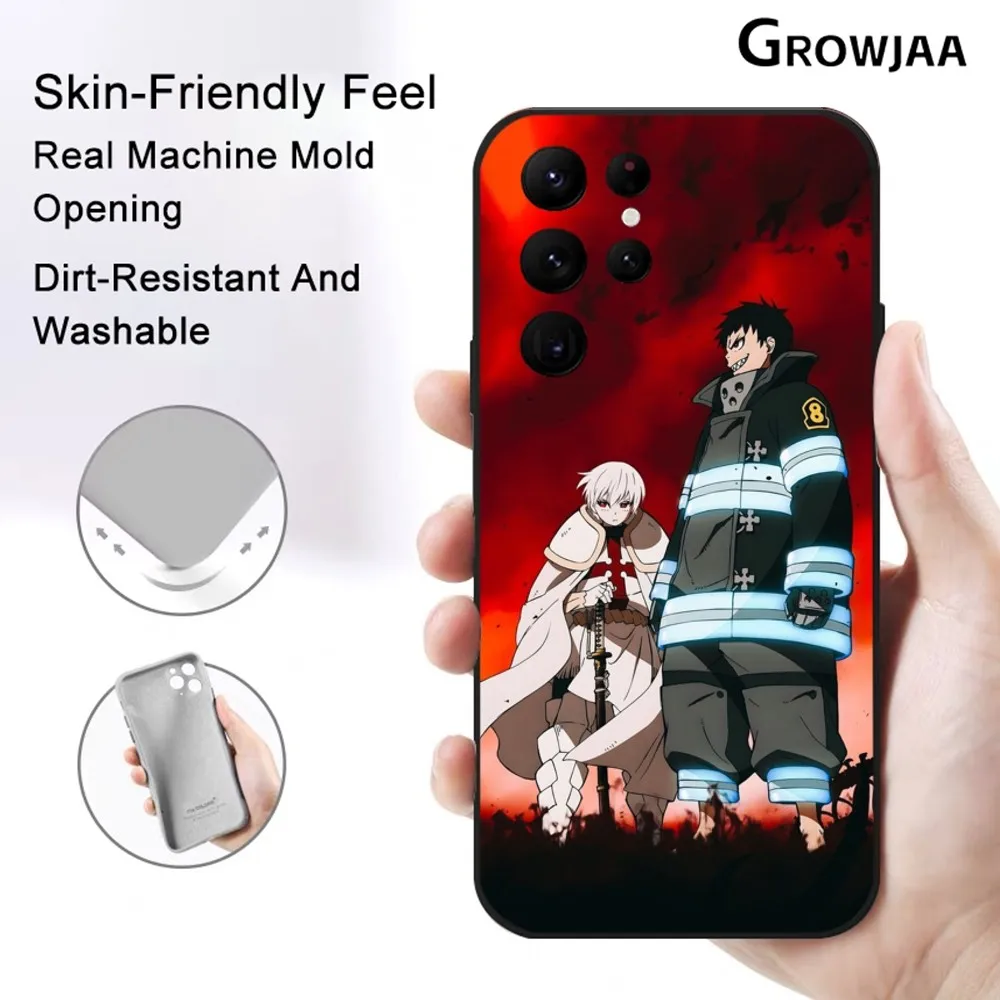 Anime F-Fire F-Force Phone Case for Samsung Galaxy S24 Ultra S22 S23 Ultra S21 S20 5G Protective Silicone TPU Funda