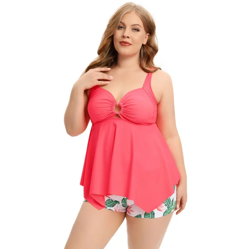 Two-Piece Suits Swimsuit 2023 Women Beach Dress Party Flesh Cover Slim Twisted Bag Boxer Swimwear Plus-size L-5XL