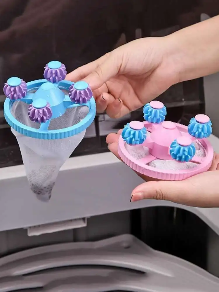 Waschmaschine Filter Tasche Wiederverwendbare Net Wäsche Ball Schwimmende Lint Haar Catcher Tierhaare Entfernen Schmutz Sammlung Entstaubung Roller – Detail 6