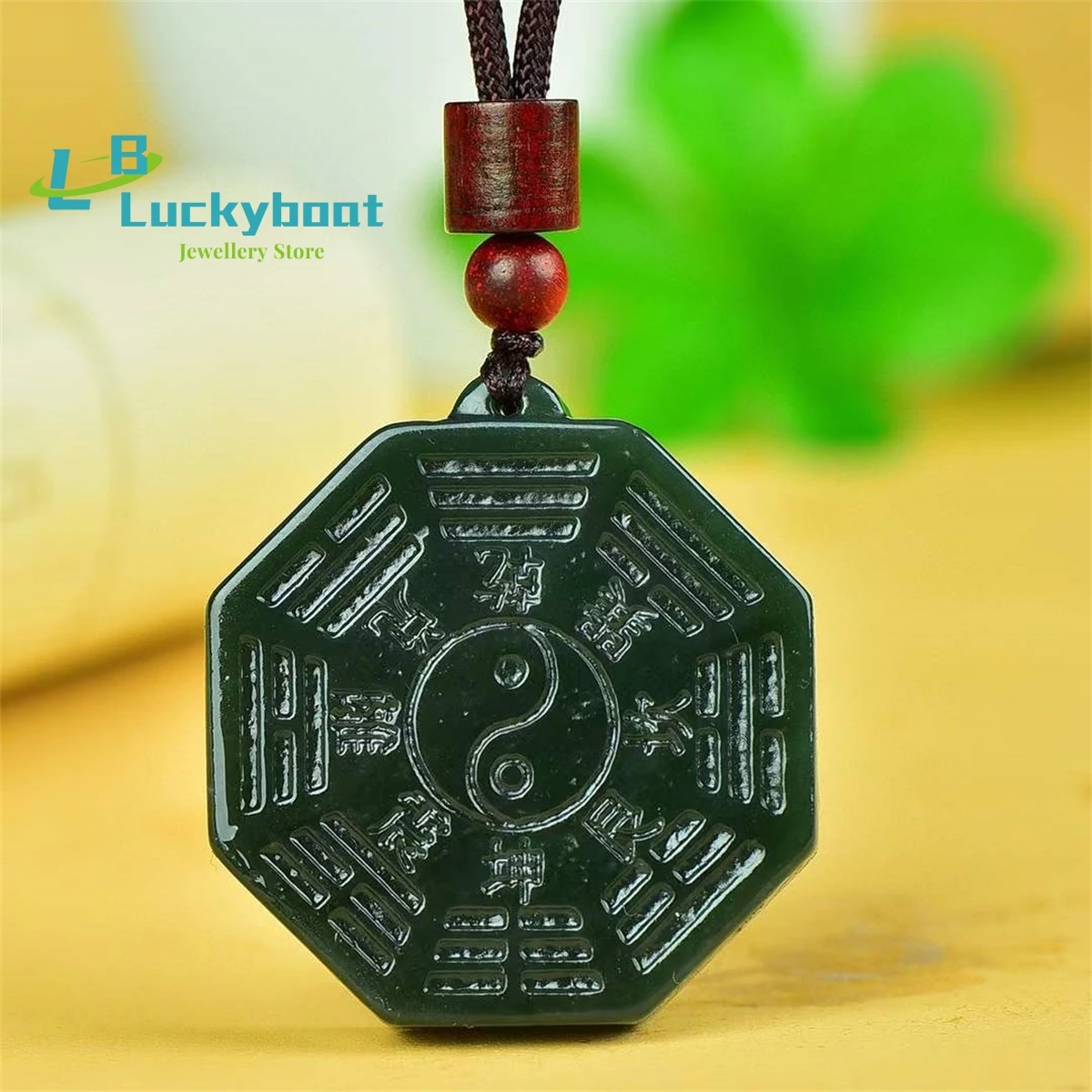 Natural Hetian Qingyu Tai Chi Bagua Pendant Simple and Personalized Exquisite Fashion Versatile for Men and Women