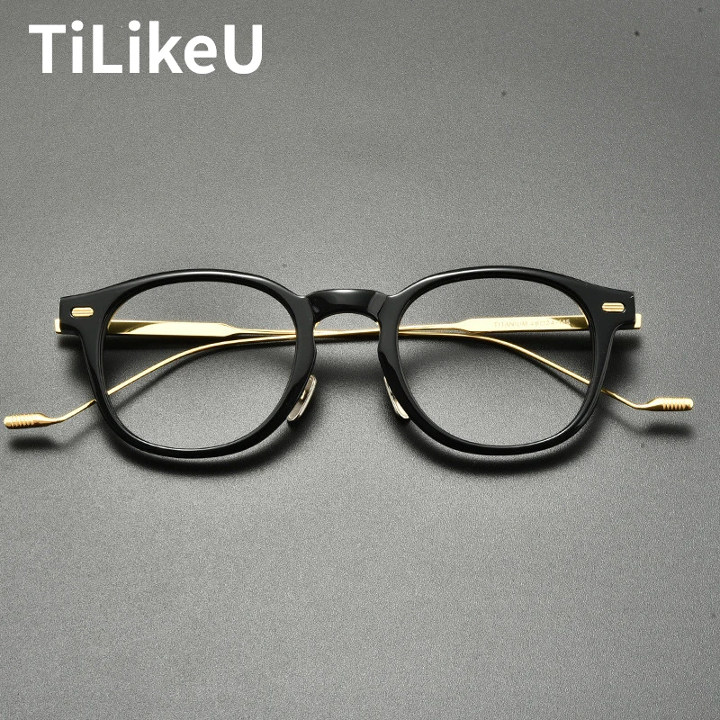 

Korean Vintage Acetate Glasses Frame Men Myopia Prescription Optical Eyeglasses Frame Women Retro Luxury Brand Designer Eyewear