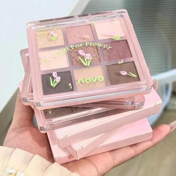 샤이닝 스타 아이섀도우 팔레트, 매트 글리터 아이 섀도우 색소, 오래 착용, 부드러운 아이 메이크업, 컨투어 화장품, 9 색 